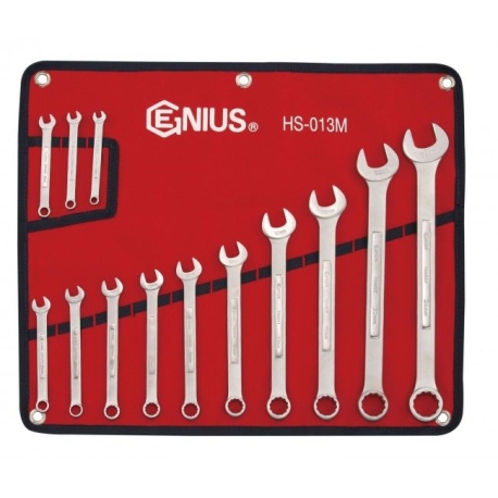 Genius Tools HS-013M - Jeu de clés mixtes métriques (finition mate) (13 pièces) No. d'article GNSHS013M