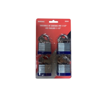 Rodac RDCB4 - Laminated Padlock - 4 Pieces Item No. RDCB4
