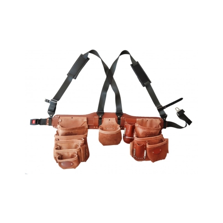 DURAcuir ''LUCKY LUKE'' Tablier professionnel 5 poches + équerre - Taille MEDIUM 35" à 40" P-1026-M