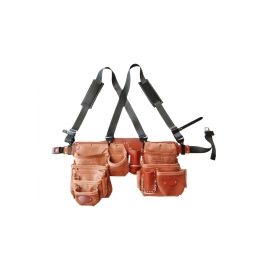 DURAcuir ''LUCKY LUKE'' Tablier professionnel 5 poches + équerre - Taille SMALL 30" à 34" P-1025-S