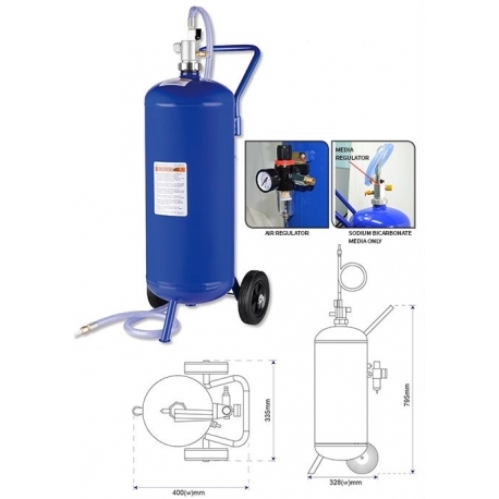 Air operated soda blasting unit SDB07G