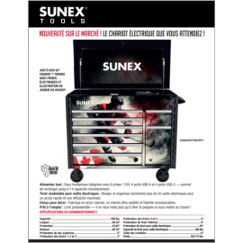 Limited Edition Sunex 50 inch 7 drawer Power Cart SUN8065PCBKHKY1
