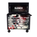 Limited Edition Sunex 50 inch 7 drawer Power Cart SUN8065PCBKHKY1