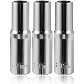 Jeu de 3 douilles longues 10mm prise 3/8''