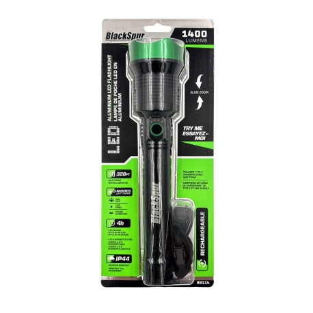 Rechargeable long distance 1400 Lumens flashlight  89114