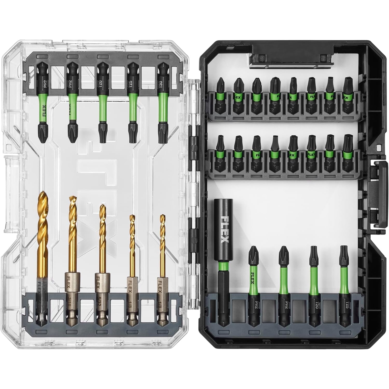 31 piece drill and bit driver set FLEX tools FAM10001-31