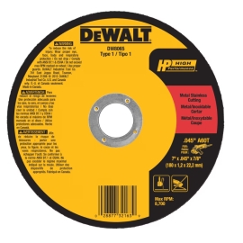 5 x DEWALT DW8065 7 x.045 x 7/8-in Type 01 Aluminum Oxide Thin Cut off Wheel for Metal