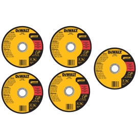 5 x Meules DEWALT DW8065 en oxyde d'aluminium, type 01, pour métal, 7 x 0,045 x 7/8