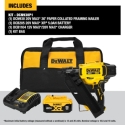 DEWALT 20V MAX XR Brushless 30-Degree Paper Tape Framing Nailer Kit with 5.0Ah Battery, dcg930p1