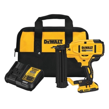 DEWALT Cloueuse bradée sans fil 20V MAX au lithium-ion de calibre 18 avec batterie 2Ah, DCN680D1