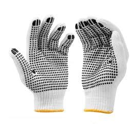 knitted Dotted cotton gloves Large (12 pairs) (45315)