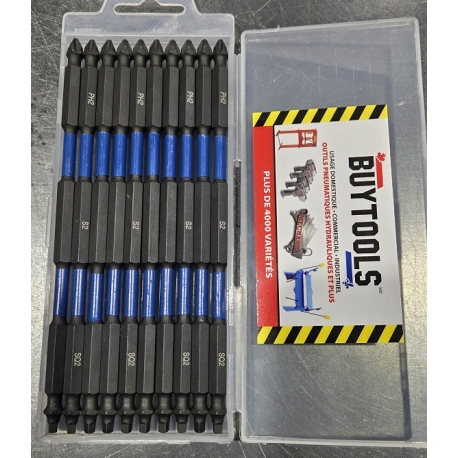 10pc impact bits 6'' PH2 x R2  S506-0155CA