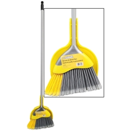 Poly bristle angle broom with pan 078224