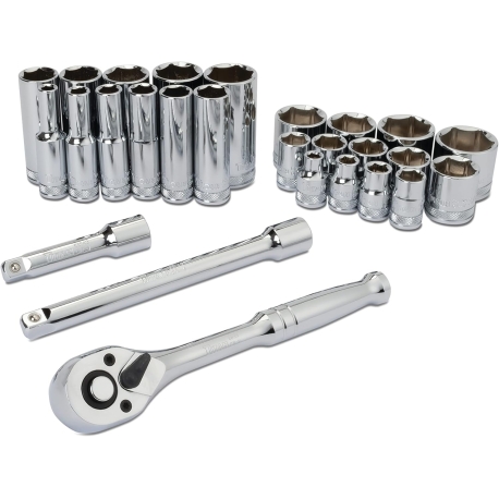 Titan Tools 68911 - 27 PC. 3/8 in. Drive Mechanics SAE Socket Set