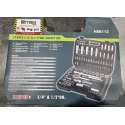 112 piece 1/4" and 1/2'' socket and tool set HSK112