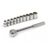 SOCKET AND RATCHET SET 1/2 INCH DRIVE 