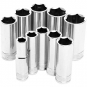 DEEP CHROME SOCKET SET 1/4 DRIVE SAE