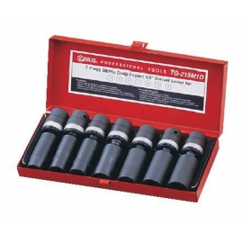 3/8 INCH LONG IMPACT UNIVER JOINT SOCKET SET SAE