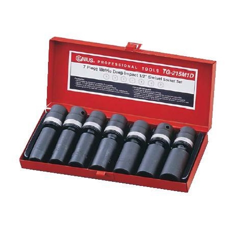 3/8 INCH LONG IMPACT UNIVER JOINT SOCKET SET SAE