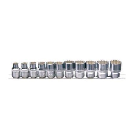 3/8 DR. 12PC SHALLOW SOCKET SET MM CHROME (20103)