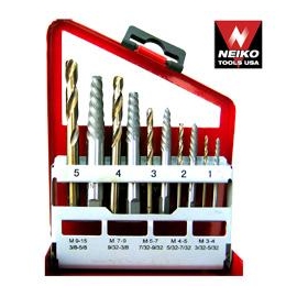 10PC SCREW EXTRACTOR AND COBALT BIT COMPANION SET, RIGHT HAND DRILL BITS (01923A)