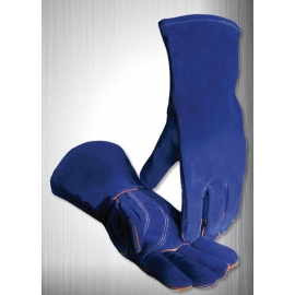 Welding Glove CAIMAN blue, reinforced palm (1413)