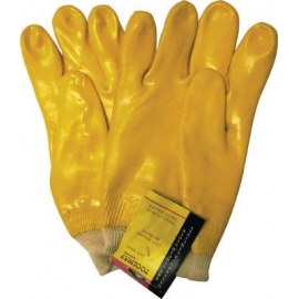105520- Gloves Latex H/D PVC Knitted Wrist (105520)