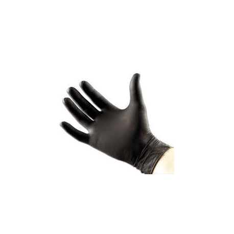 MEDIUM Black Nitrile Gloves Powder Free 5mm Thick 100pc (T9559M)