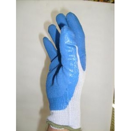 Blue cotton / rubber gloves for mechanics (Large).