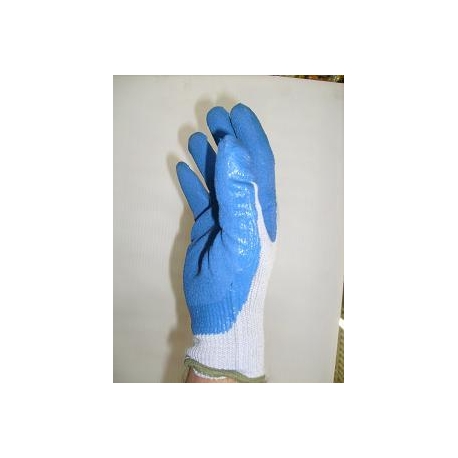 Blue cotton / rubber gloves for mechanics (Large).