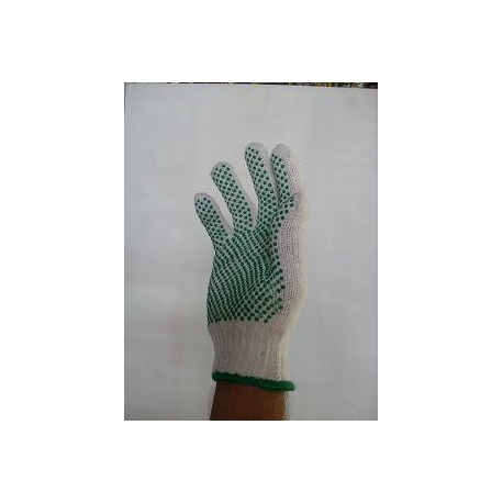 knitted Dotted cotton gloves Large (12 pairs) (45315)