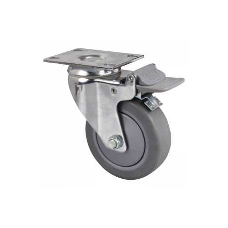 3" Thermoplastic Casters w/Brake (150 lb Capacity) (cast3grey)