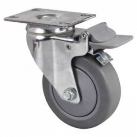 3" Thermoplastic Casters w/Brake (150 lb Capacity) (cast3grey)