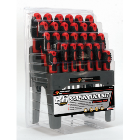 Ensemble de tournevis 26pc avec rack (w1726)