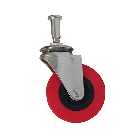 2 1/2" RED SWIVEL CASTER W/POST (43002)