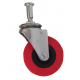 2 1/2" RED SWIVEL CASTER W/POST (43002)