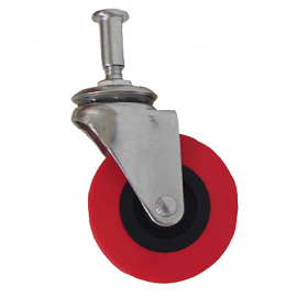 2 1/2" RED SWIVEL CASTER W/POST (43002)