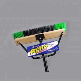  270024- Push Broom 24in With Brace & Handle ( GREEN +BLACK) 