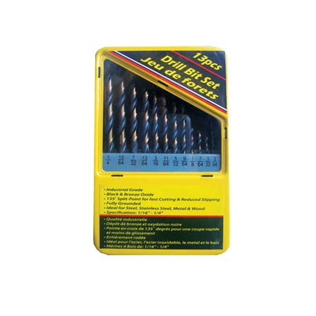 13pc hss black oxide drill bit set 25251