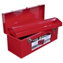  187124- Tool Box 24in Steel Red w/Handle and 2 Latches 