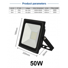 50W 110v led floodlights IP65 waterproof spotlight refletor high brightness lamp high lumen black BTL50W