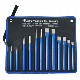  Astro Pneumatic Tool 1612 Large Cold Chisel & Punch Set, 12 Piece 