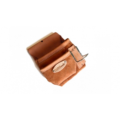 Leather tool pouch Dura Cuir 2 pocket w/ hammer holder ''right'' P-402