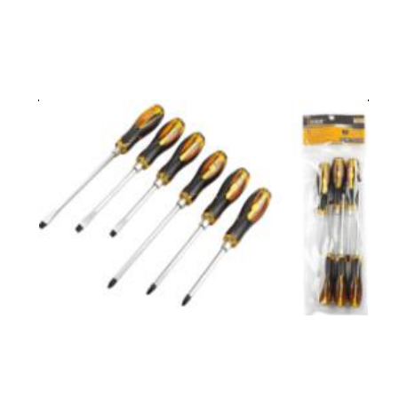 6Pcs Go-Through Screwdriver Set with End Cap  241506