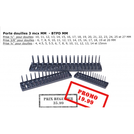 3 piece metric socket holder set (PDBT3MM)