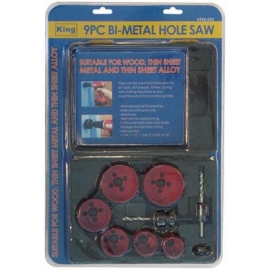 9 pc Bi-Metal Hole Saw set ideal for metal (09250)