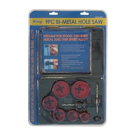 9 pc Bi-Metal Hole Saw set ideal for metal 
