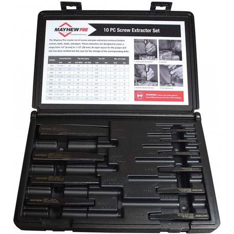 Mayhew screw extractor set 10 piece (MAY-37345)