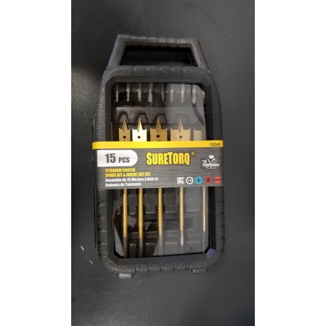 15 piece spade bit and power bit set (10040)