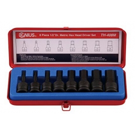 Genius hexagonal socket set, 1/2'' drive metric (TH-408M)